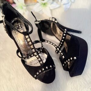 Gianni Bini Black Studded High Heel Sandals